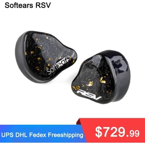 Softears RSV RS5 5BA IEM Reference Sound Five Series In-Ear Monitor Earphone Satin carbon fiber fragments&Gold foil faceplate
