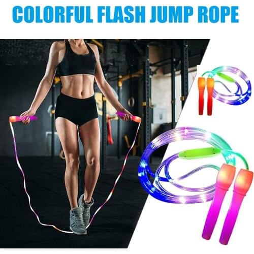 NEW LED Luminous Jump Ropes Shining Skipping Rope Cable for Kids Night Exercise Fitness Training Sports Supplies Random Color