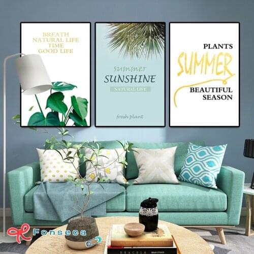Nature Plant Posters and Prints Summer Green Leaf Wall Art Canvas Painting Modular Pictures for Living Room Modern Home Decor