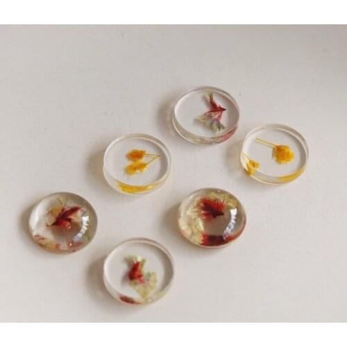 Resin dried flower half pill patch diy hand-made accessories ins earring material jewelry material