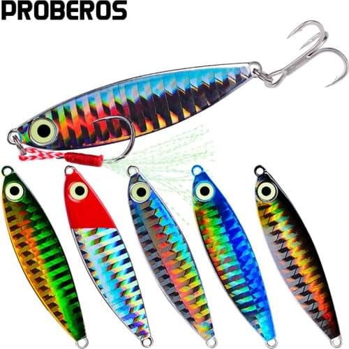 PROBEROS 5pcs/lot Lead Jigging Lures 7g-10g-15g-20g Casting Fishing Artificial Spoon Spinner Baits Hard Lures Jig Metal Fish