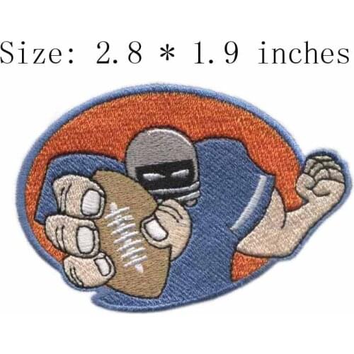 Rugby player 2.8" wide embroidery patch for patches for clothing/strong man/unity