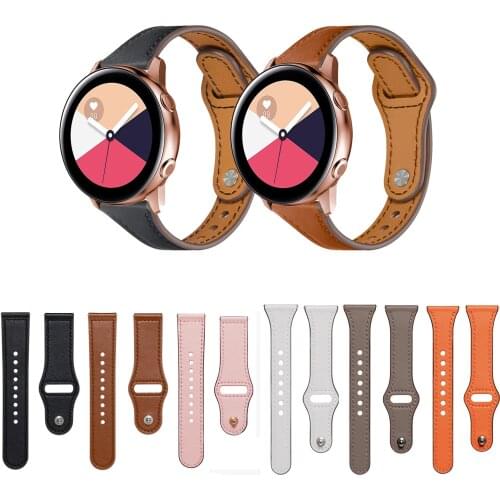 20mm 22mm Genuine Leather Band Strap For Samsung Galaxy Watch Active 2 / Watch3 41mm / Watch 42mm / Gear sport S4