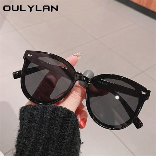 Oulylan Luxury Designer Round Sunglasses Oversized Sun Glasses Women Men Vintage Outdoors Spectacles UV400 Shades Black Glasses