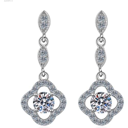 S925 Sterling Silver Passed Diamond Test Perfect Cut Moissanite Earring Engagement Luxury Women Jewelry Earring 0.6CT