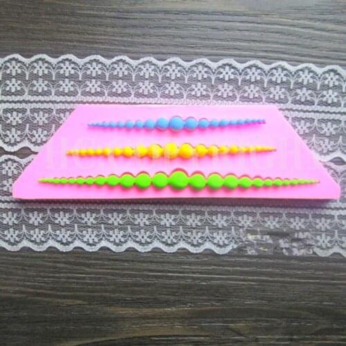 Silicone String Of Pearl Fondant Silicone Mold Sugar Paste Bead Molds Clay Mould Cake Decorating Tools Kitchen Diy
