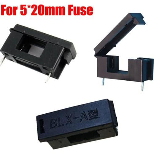 5*20mm 5x20mm Glass Tube Fuse Iron Brass Pin BLX-A Insurance Header PCB Board Panel Mount Fuse Block Holder With Cover