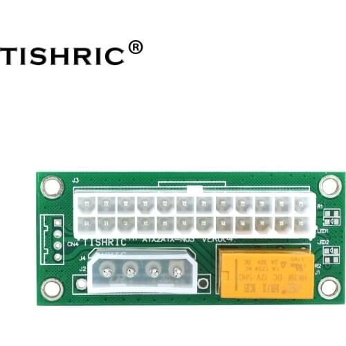 TISHRIC Newest ATX 24Pin to Molex 4Pin Dual PSU Power Supply Sync Starter Extender Cable Card For BTC Miner Machine add2psu