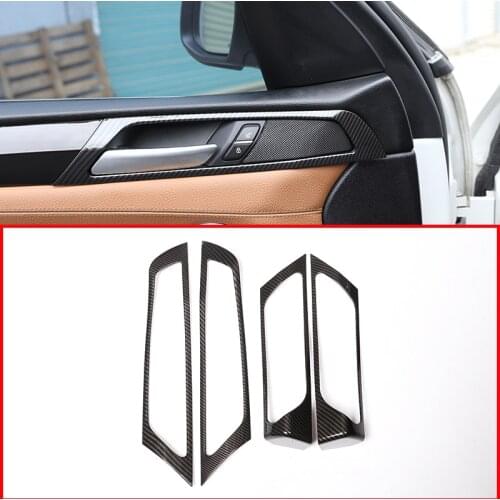 Carbon Fiber For BMW X3 F25 2014-2017 ABS Plastic Car Interior Door Handle Frame Trim Accessories