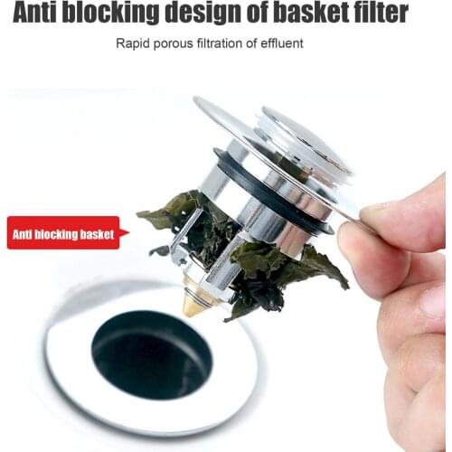 Basin Pop-up Drain Filter Hair Catcher Bath Stopper Shower Sink Strainer Plug Kitchen Accessories For 34~40mm Drain Hole