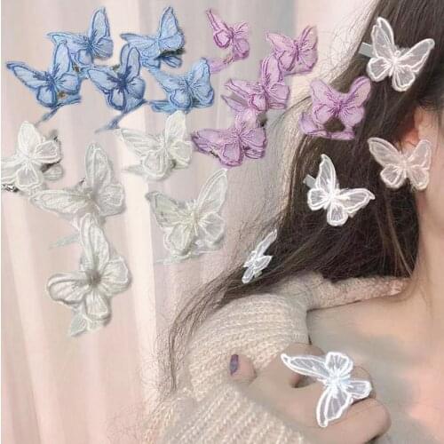 1Pc Butterfly Hair Clip Lace Hair Bows Embroidery Butterfly Hair Pins Hair Accessories for Women Girls Teens Headwear Ornaments
