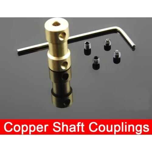 Spare Parts Brass Coupler 2-6mm Shaft Coupling Motor Axle Fittings Model DIY Accessories (Many Sizes Available)