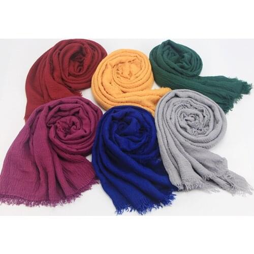 Scarf For Women Solid Color Hijab Headband Muslim Cotton And Linen Scarf Shawls Wrap Famale Scarfs Daliy Gifts 2021 New Arrivals