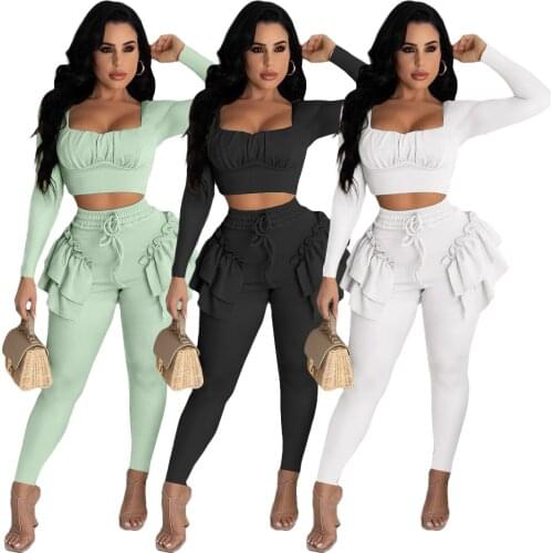2021 Casaul Women Full Sleeve Shirt And Long Pants Drawstring Tracksuit Autumn Clothes For Women Outfit