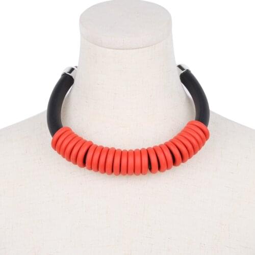 Multicolor Rubber Choker Necklace Women Punk MultiCircle Short Statement Necklaces Wedding Accessories Match Cloth Chokers