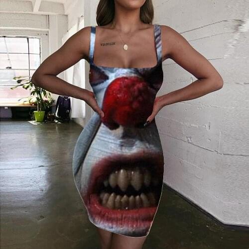 Giyu Brand Clown Dress Women Funny Vestido Sexy Cosplay Bodycon Dress Womens Clothing Party New Boho Fashion