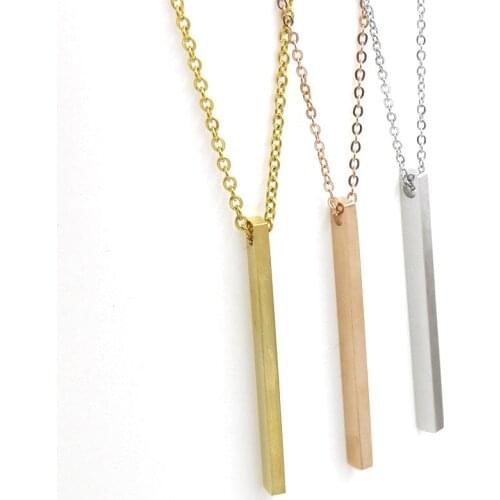 100% Stainless Steel Blank Bar Rectangle Necklace For Engrave 2.5X3X35mm Mirror Polished Wholesale 10pcs