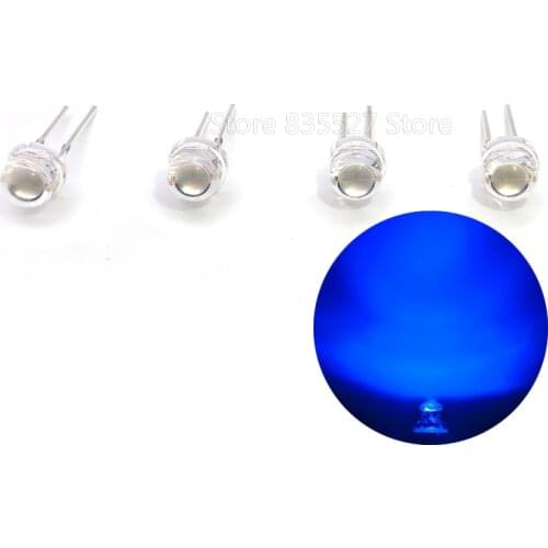 1000pcs/lot 5mm Big Core Large Chip Blue LED straw hat F5 super bright 2200mcd LED light emitting diode lamp beads DIY lights