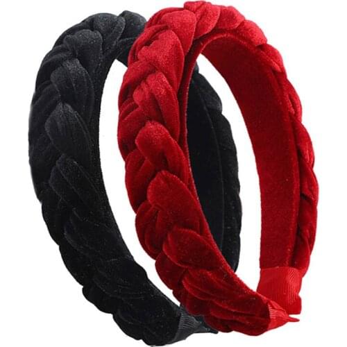 12pcs Braids Headbands for Women Korean Velvet Hairbands for Ladies and Girls Hair Accessories Wholesale