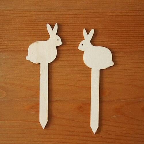 12pcs Rabbit Shape Wood Sign 12.7cm Unfinished Cutouts DIY Bunny Easter Cute Animal Art Painting Ornament Home Garden Pot