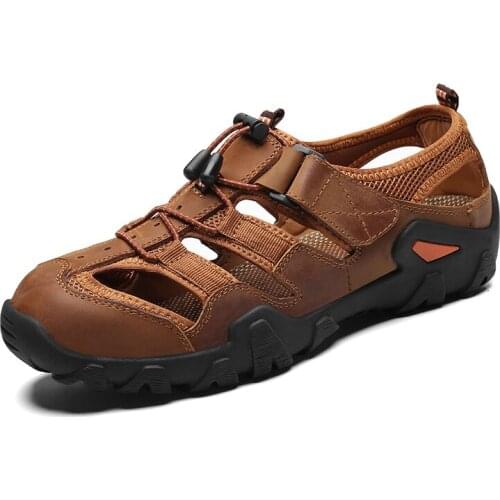 2021 New Mens Summer Classic Soft Sandals Comfortable Genuine Leather Sandals Big Size Soft Outdoor Casual Shoes Mens