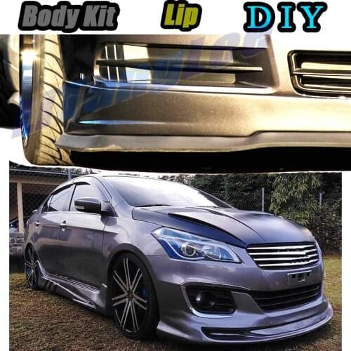 Car Bumper Lip Front Spoiler Skirt Deflector For Suzuki Alivio 2014 ~2020 Tune Car Modified Body Kit VIP Hella Flush Lips