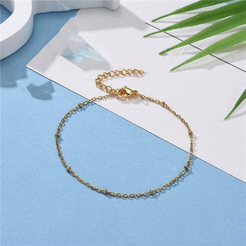 Stainless Steel Chain Bracelets for Man Women Gold Silver Color for Pendant Gold Beads Donot Fade Jewelry