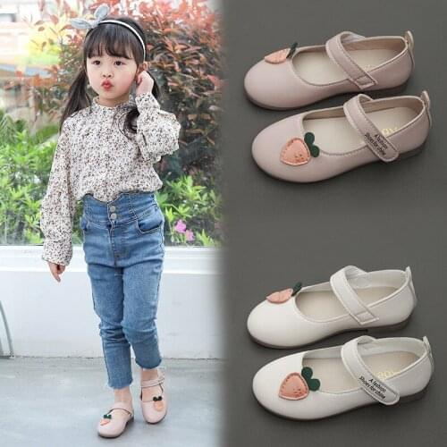 Childrens Flat Shoes Dance Shoes Lace Big Bow Princess Party Performance Shoes Student Girl 's Shoes Soft Bottom Leather Shoes