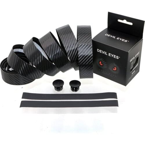 Road Bike Handlebar Tape EVA PU Bar Tape Carbon fiber surface texture Anti-skid Wrap With 2 Bar Plug