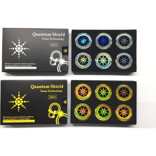 Drop Shipping Nano Technology Anti Radiation Sticker Round Golden/Silver Energy Shield Health Protection