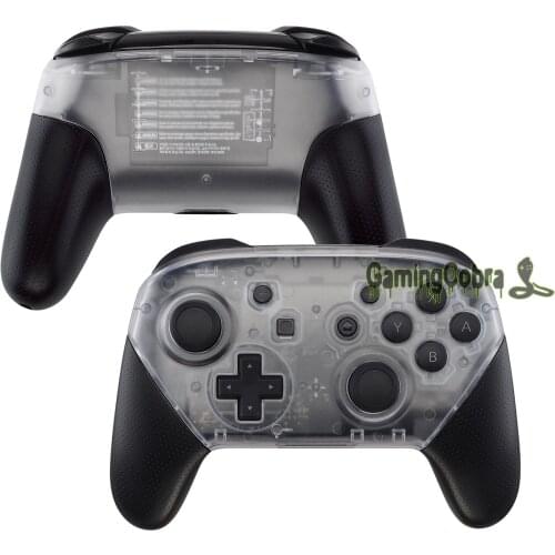 Transparent Clear Faceplate and Backplate Replacement Shell Housing Case Cover for Nintendo Switch Pro Controller