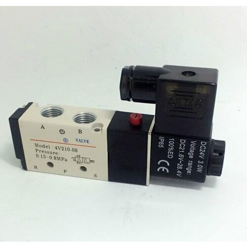 5 Way 2 Position Airtac Electric Solenoid Valve 4V210-08 DC 24V DC12V AC110V AC220V ,1.4" Port Size