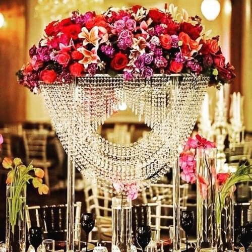 2019 artificial flower fake flower Flower Vase crafts decor wedding Table Centerpiece Floral Stand Columns For Wedding party