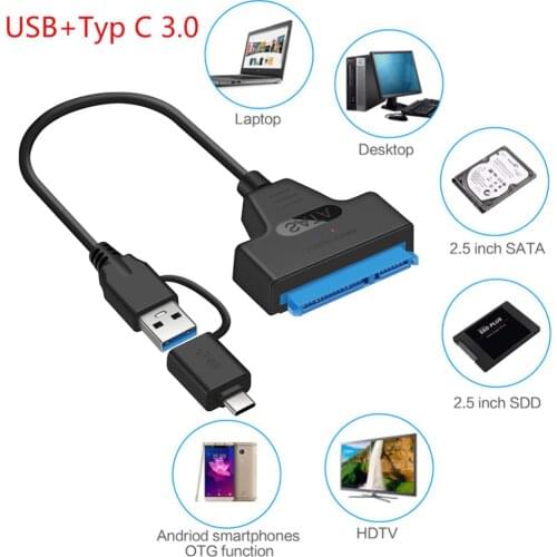 USB SATA 3 Cable Sata To USB 3.0 Adapter Computer Cables Connectors Type C Sata Cable Support 2.5 Inches Ssd Hdd Hard Drive