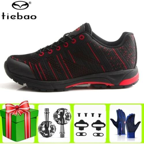 Tiebao MTB Leisure Cycling Shoes Bike Racing Athletic Self-Locking Women Sneakers Men Bicycle Breathable Zapatillas Ciclismo