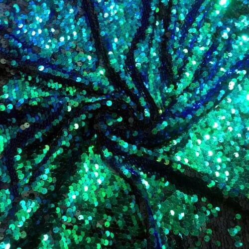 Sequins lace fabric Super green Embroidery mesh lace trim party wedding dress Stage performance clothing fabrics decoration
