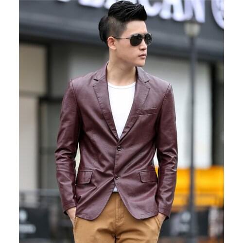 Jackets Mens 2020 High Imitation Male Leather Jacket Fashion Spring Autumn Suit Mens Jackets Jaqueta Masculino WXF187