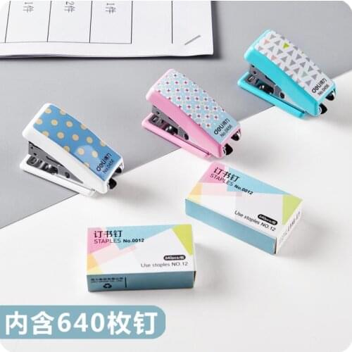 Cartoon Mini Stapler Office Accessories Bookbinding Stapler Set Cute Stationery Stapler Papers