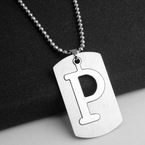 Stainless steel English alphabet P sign necklace English initial name gift symbol detachable letter double layer text jewelry
