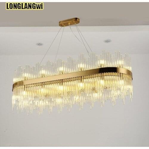 New design modern Oval chandelier lighting Fixture LED Crystal Light for dinning room living room gold LED Crystal Chandeliers