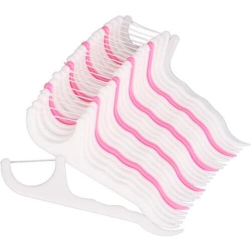 20Pcs/Pack Disposable Dental Floss Picks Sticks Interdental Brush 2 In 1 Plastic Toothpick Cleaning Mouth Oral Care Hygiene