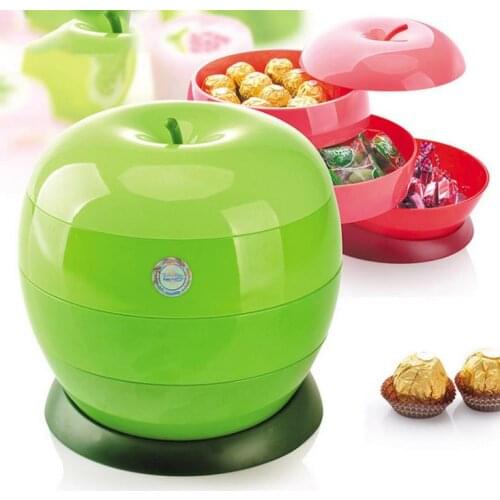 18*17cm Apple Shape Plastic Candy Box Unique Wedding Chocolate Favor Boxes Jewelry Holder Packing Storage Box