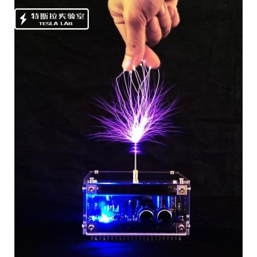Christmas Gift Newest 10CM Flat-panel Bluetooth Music Tesla Coil High Frequency and High Voltage Pulse Test Apparatus