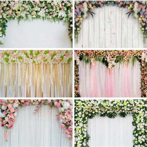 Yeele Wedding Photophone Flowers Wreath Party Decor Bridal Portrait Photo Background Customized Photo Backdrop For Photo Studio