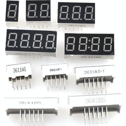 5PCS 0.36inch LED display 7 Segment 1 Bit/2 Bit/3 Bit/4 Bit Digit Tube Red Common Cathode / Anode Digital 0.36 inch led 7segment