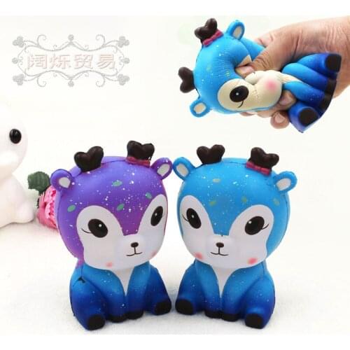 5pcs/pack Animals Squishy Animals PU Starry Deer Squishies Toy Squeeze Christmas Squishi Scented Squishy Stress Relief Toy Gifts