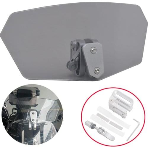 Windshield Extension Universal Adjustable For Harley Honda BMW Motorcycles Scooters Motocross Spoiler Windscreen Deflector Smoke