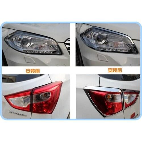 Higher star ABS chrome 2pcs car front headlamp trim+4pcs taillight light trim for Suzuki S-cross 2014