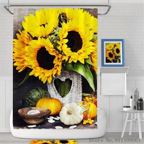 Fashion Leaf Flower Printed Waterproof and Mildew Proof Polyester Fabric Shower Curtain Bathroom Decoration Partition Curtain