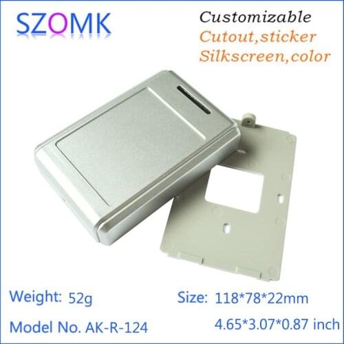 1 piece, 118*78*22mm szomk plastic enclosure alarm housing RFID project box shell enclosure silver plastic equipment boxes